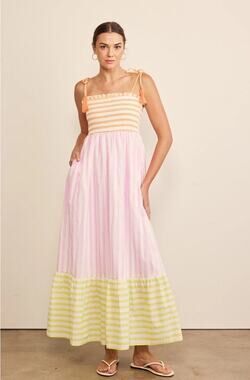 In February The Sherbet Dress Sorbet Splash Smocked Maxi Dress SZ S
